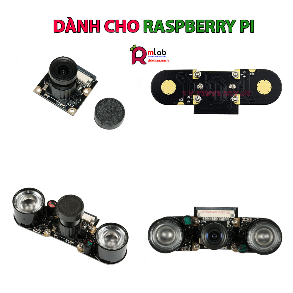 Raspberry Pi Camera (F), Supports Night Vision, Adjustable-Focus Lens (5MP)