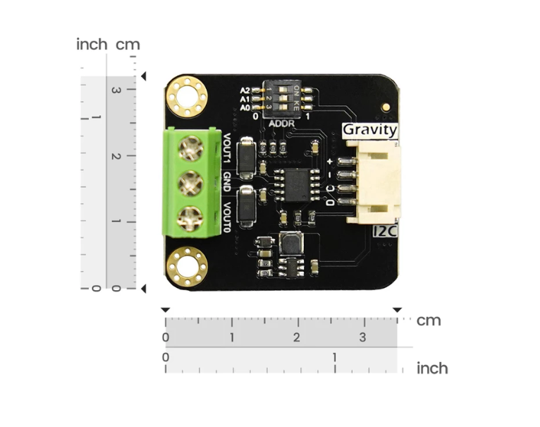 Gravity: GP8413 2-Channel 15-bit I2C to 0-5V/10V DAC Module