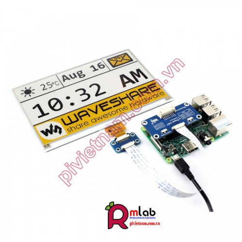 7.5inch-640x384 e-Paper HAT for Raspberry Pi - waveshare