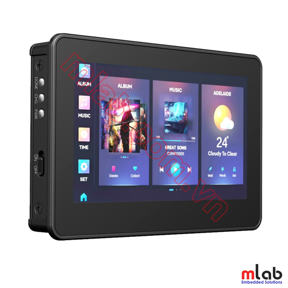 Màn hình HMI ESP32-S3 4.3inch Type B, with case, Cảm ứng điện dung, 800×480, 5-point Touch, 32-bit LX7 Dual-core Processor