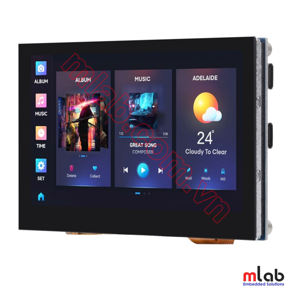 Màn hình HMI ESP32-S3 4.3inch, Cảm ứng điện dung, 800×480, 5-point Touch, 32-bit LX7 Dual-core Processor