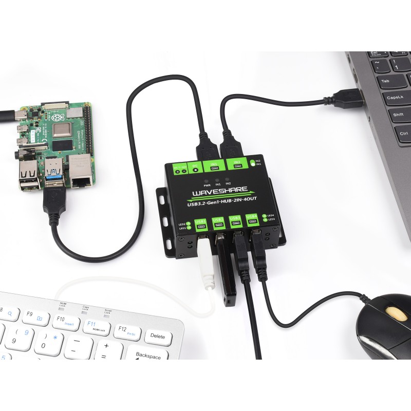 Industrial grade USB HUB, Extending 4x USB 3.2 Ports, Switchable dual hosts, Multi Protections