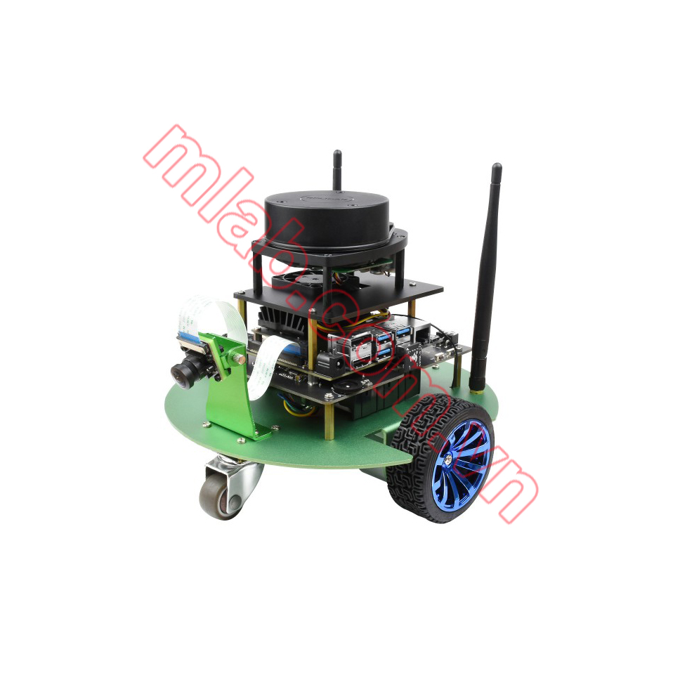 JetBot Professional Version ROS AI Kit Accessories, Dual Controllers AI Robot, Lidar Mapping, Vision Processing