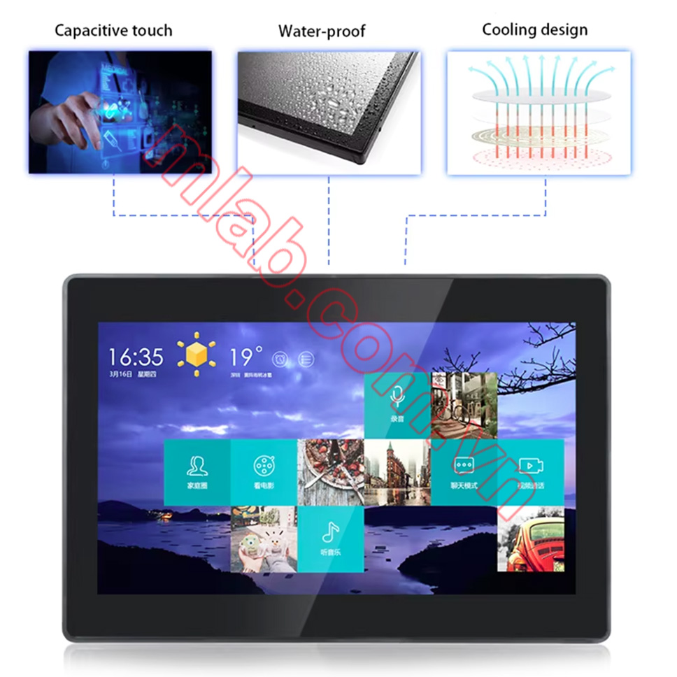 Màn hình công nghiệp 19inch, 1280x1024, Waterproof, Capacitive Touch Screen Monitor with HDMI/VGA/USB