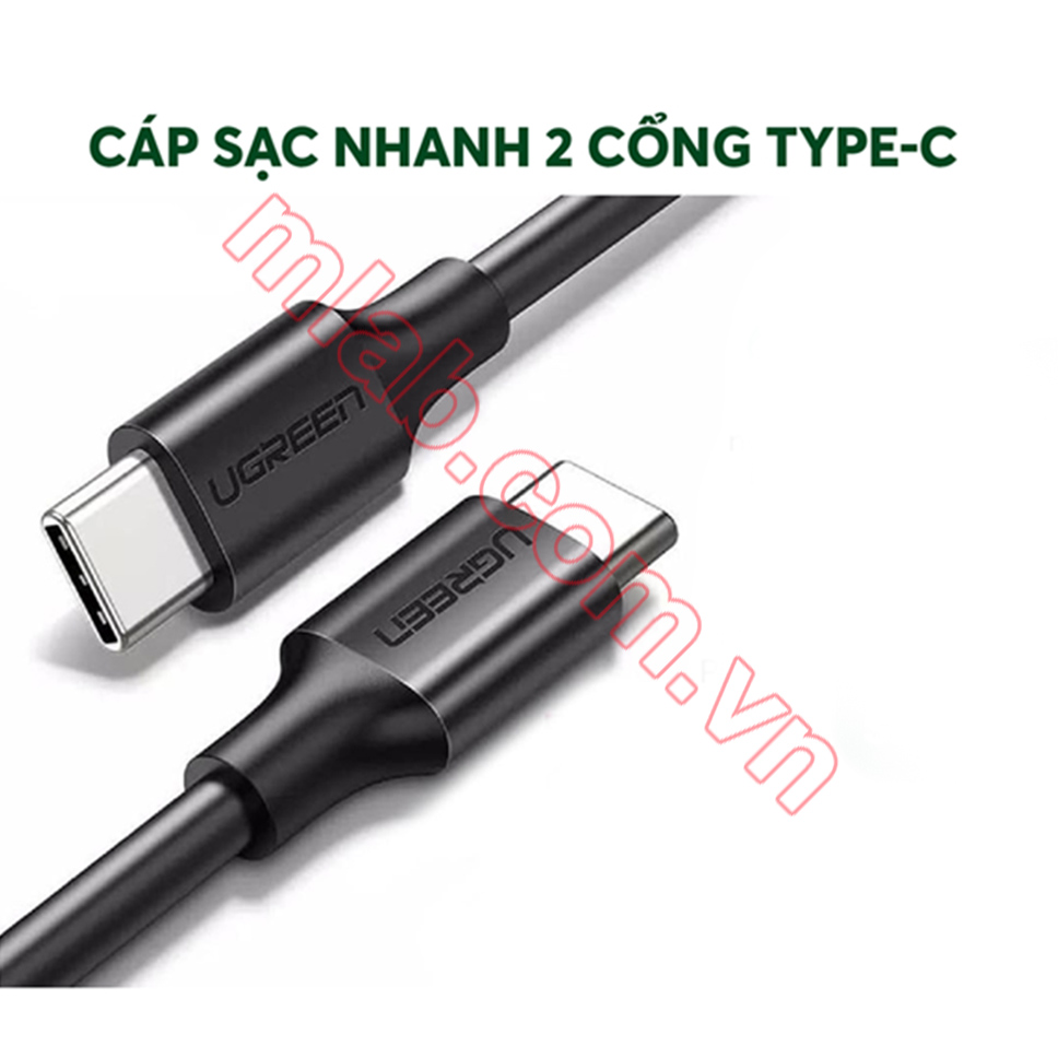 Cáp sạc và truyền dữ liệu USB type-C 2 đầu dương dài 0,5m chính hãng Ugreen 50996