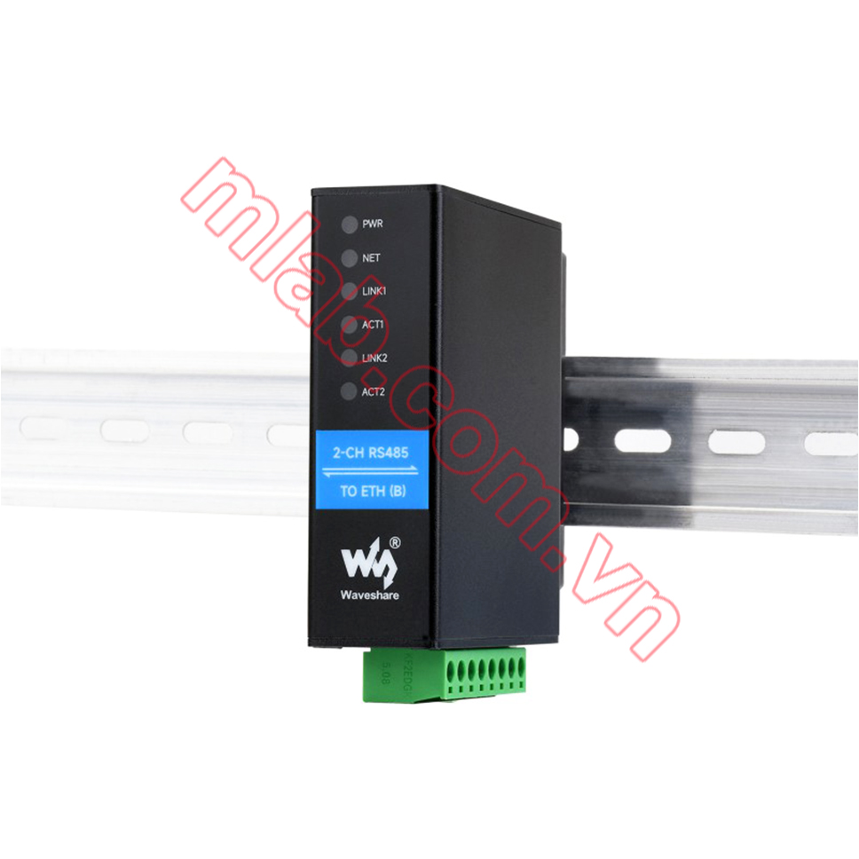 2-Ch RS485 to RJ45 Ethernet Serial Server, Dual channels RS485 independent operation, Dual Ethernet Ports