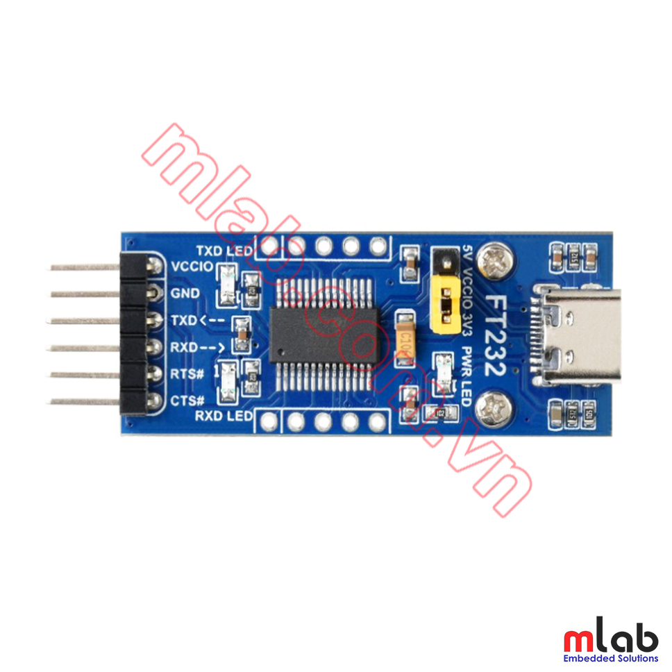 FT232 USB UART Board (Type C), USB To UART (TTL) Communication Module, USB-C Connector