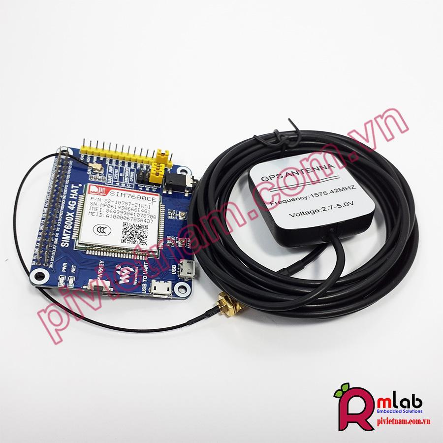 Module SIM 7600CE 4G / 3G / 2G / GSM / GPRS / GNSS HAT dành cho Raspberry Pi, LTE CAT4