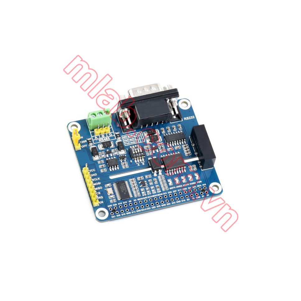 Isolated RS485 RS232 Expansion HAT for Raspberry Pi, SPI Control
