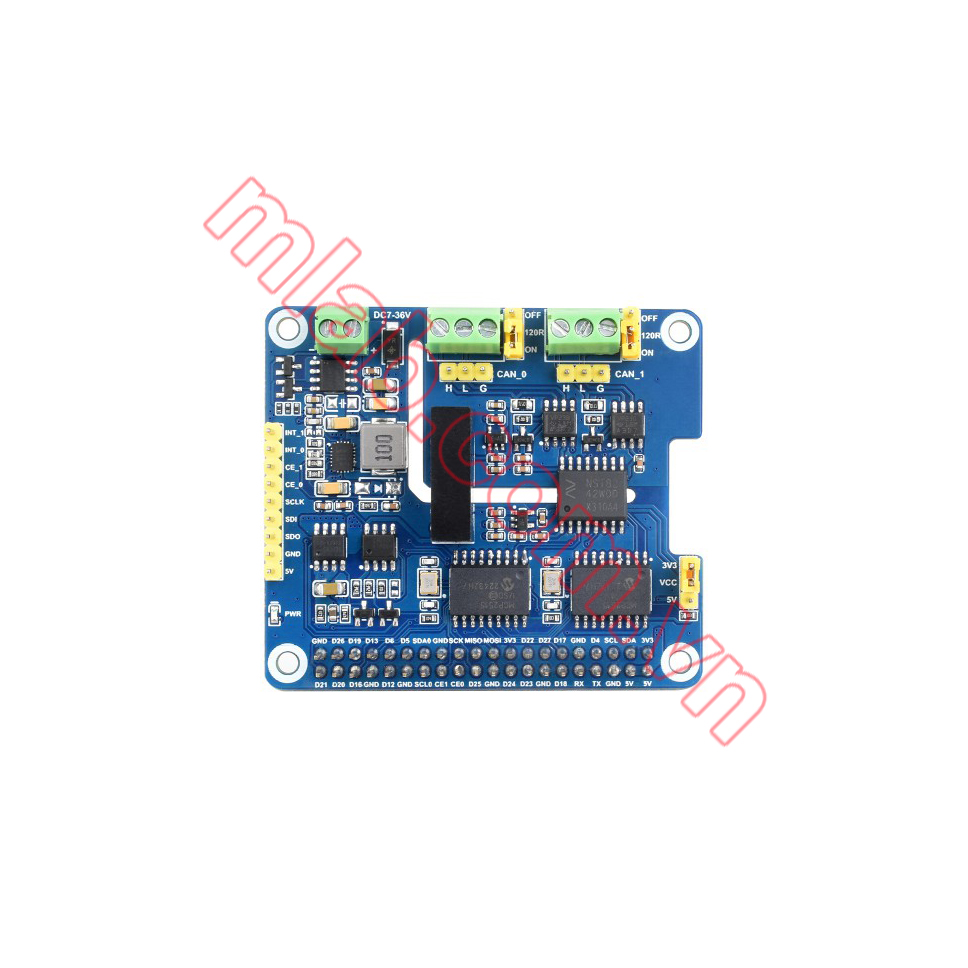 2-Channel Isolated CAN Bus Expansion HAT For Raspberry Pi, Dual Chips Solution, Stackable Design For Expanding Multiple CAN Channels, Raspberry Pi HAT