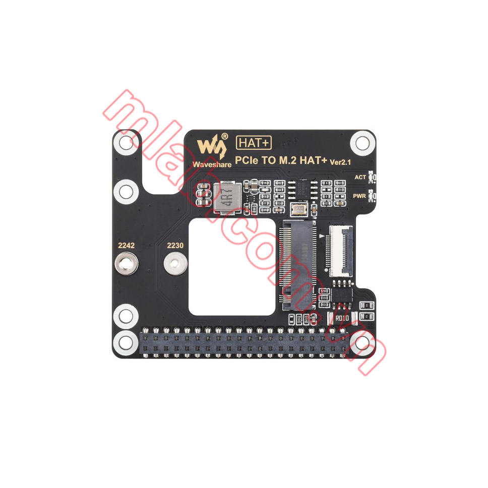 PCIe To M.2 Adapter for Raspberry Pi 5, Supports NVMe Protocol M.2 Solid State Drive, High-speed Reading/Writing, HAT + Standard