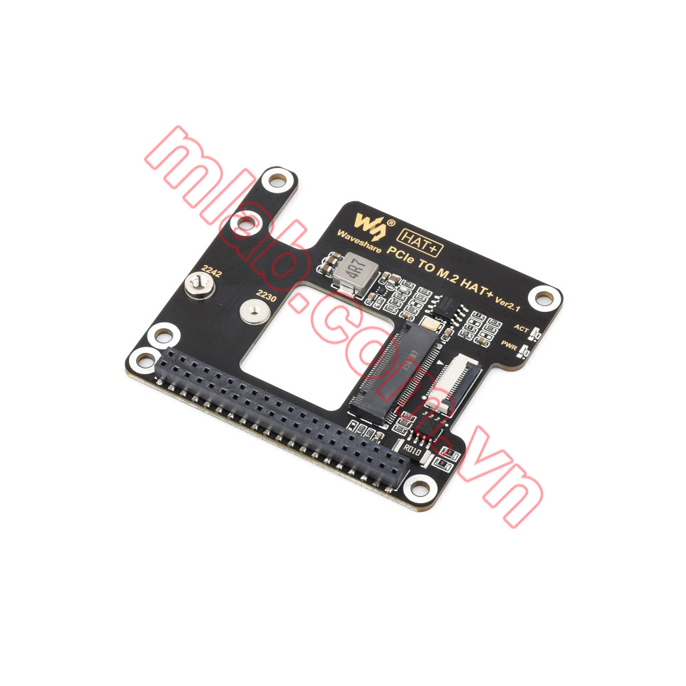 PCIe To M.2 Adapter for Raspberry Pi 5, Supports NVMe Protocol M.2 Solid State Drive, High-speed Reading/Writing, HAT + Standard