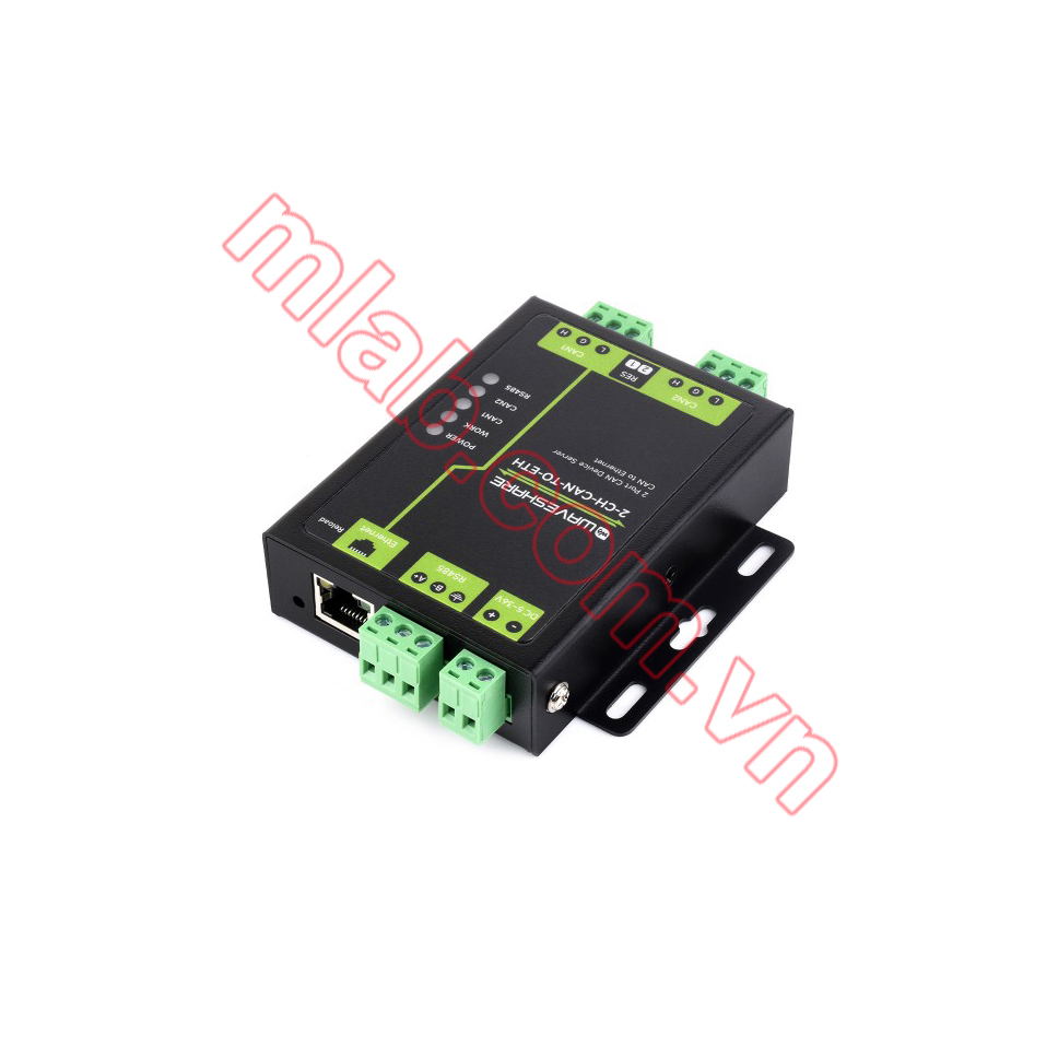 Industrial Grade 2-Ch CAN To Ethernet Server, 2-Ch CAN + RS485 + Ethernet Port, Supports CAN Repeater / CAN To RS485, Dual SOCKET