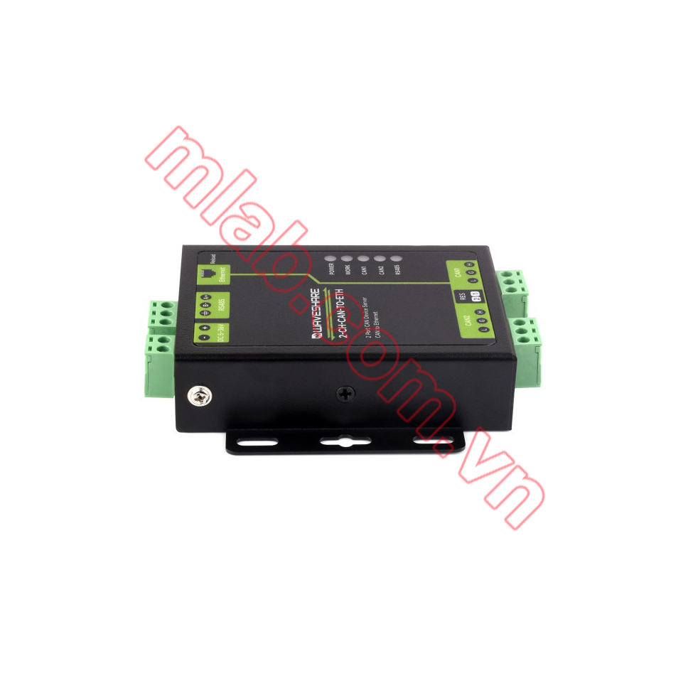 Industrial Grade 2-Ch CAN To Ethernet Server, 2-Ch CAN + RS485 + Ethernet Port, Supports CAN Repeater / CAN To RS485, Dual SOCKET