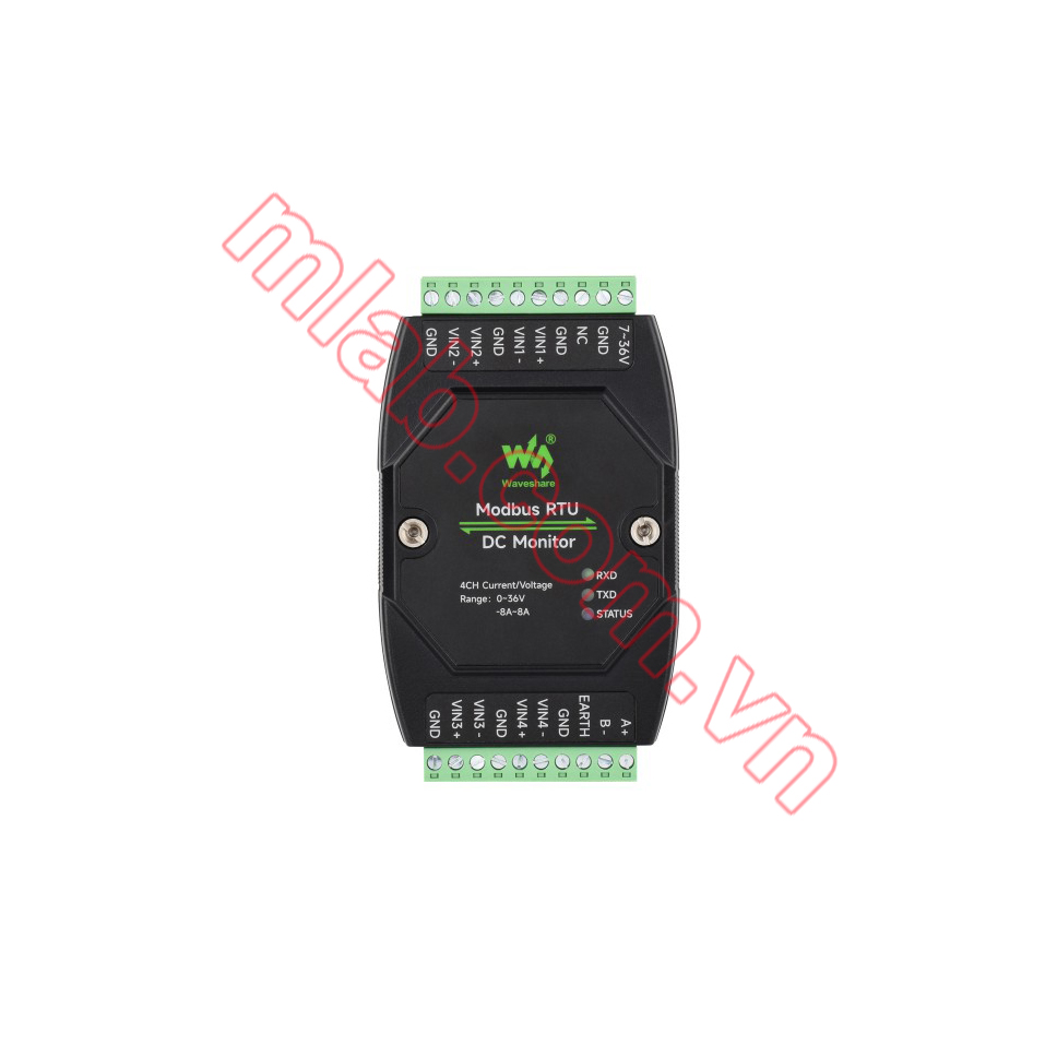 Industrial 4-Ch DC Monitoring Module, 16-bit High-Precision Acquisition, Supports Voltage and Current Measurement, Modbus RTU Protocol