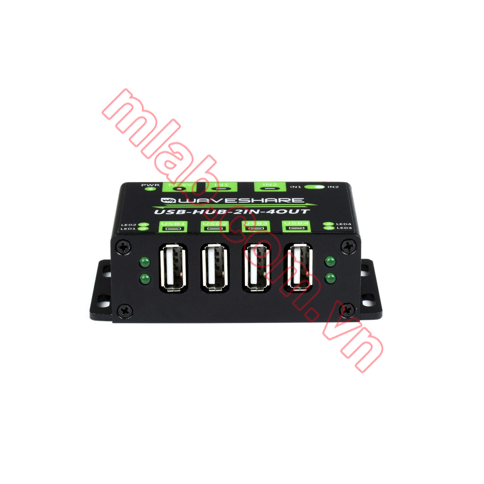 Industrial Grade USB HUB, Extending 4x USB 2.0 Ports, Switchable Dual Hosts
