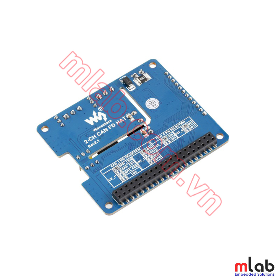 2-Channel Isolated CAN FD Expansion HAT for Raspberry Pi, Multi Protections