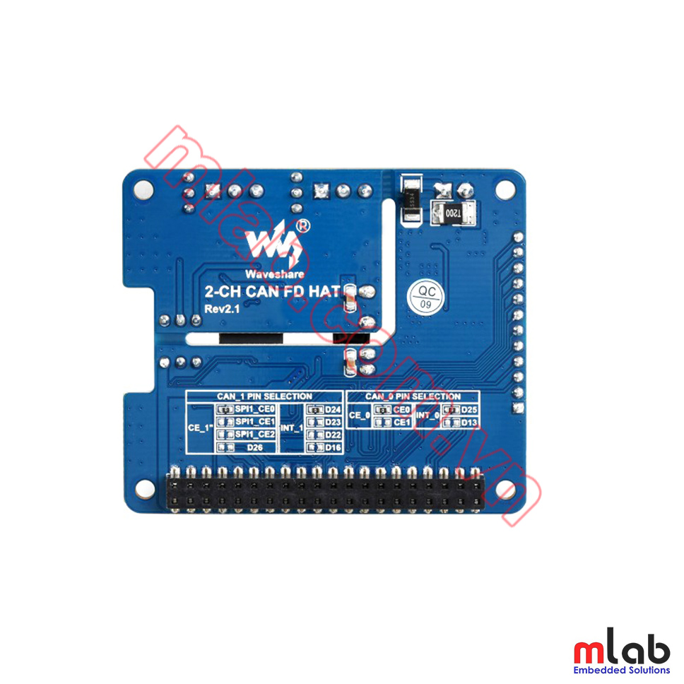 2-Channel Isolated CAN FD Expansion HAT for Raspberry Pi, Multi Protections