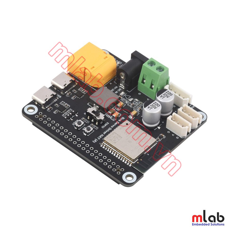 Serial Bus Servo Driver HAT, Integrates ESP32 and Servo Control Circuit, Suitable for ST / RSBL Series Serial Bus Servos