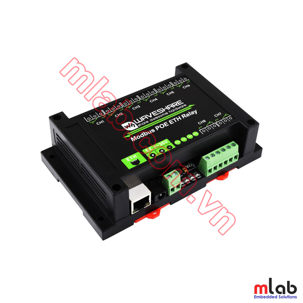 8-ch Ethernet Relay Module, Modbus RTU/Modbus TCP Protocol, PoE port Communication, With Various Isolation And Protection Circuits