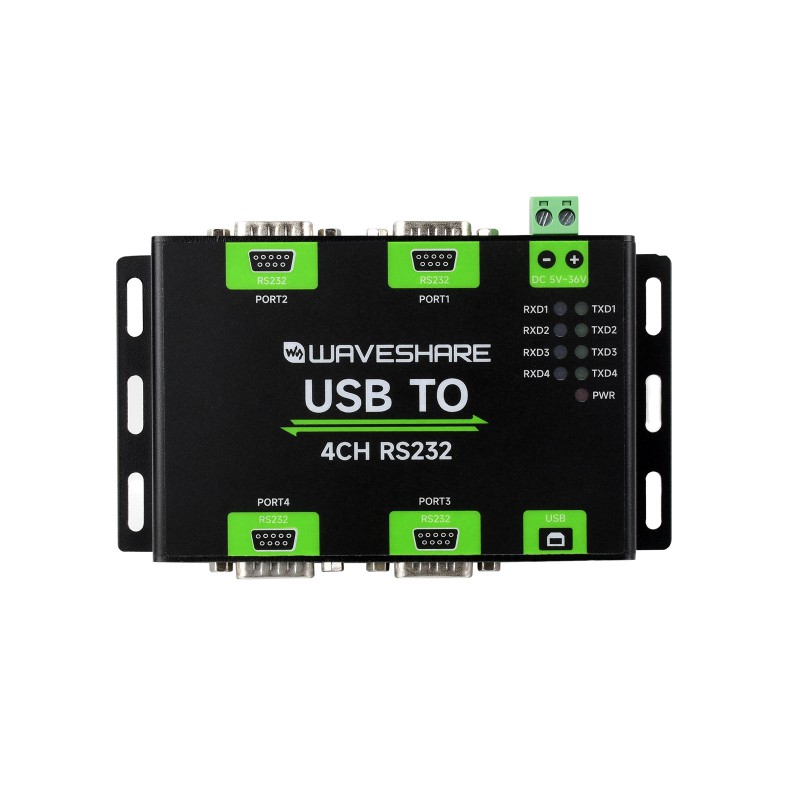 Industrial Isolated USB To 4-Ch RS232 Converter, USB To Serial Adapter, Original FT4232HL Chip, Mac / Linux / Android / Windows Multi-OS Compatible