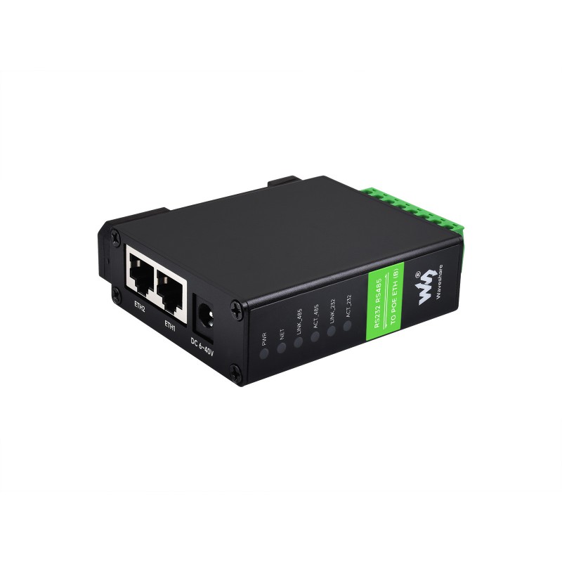 RS232 RS485 to RJ45 Ethernet Serial Server, RS232 And RS485 Dual Channels Independent Operation, Dual Ethernet Ports