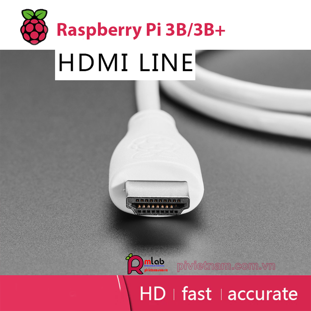 Cable HDMI to HDMI chính hãng dành cho Raspberry Pi 3B/3B+