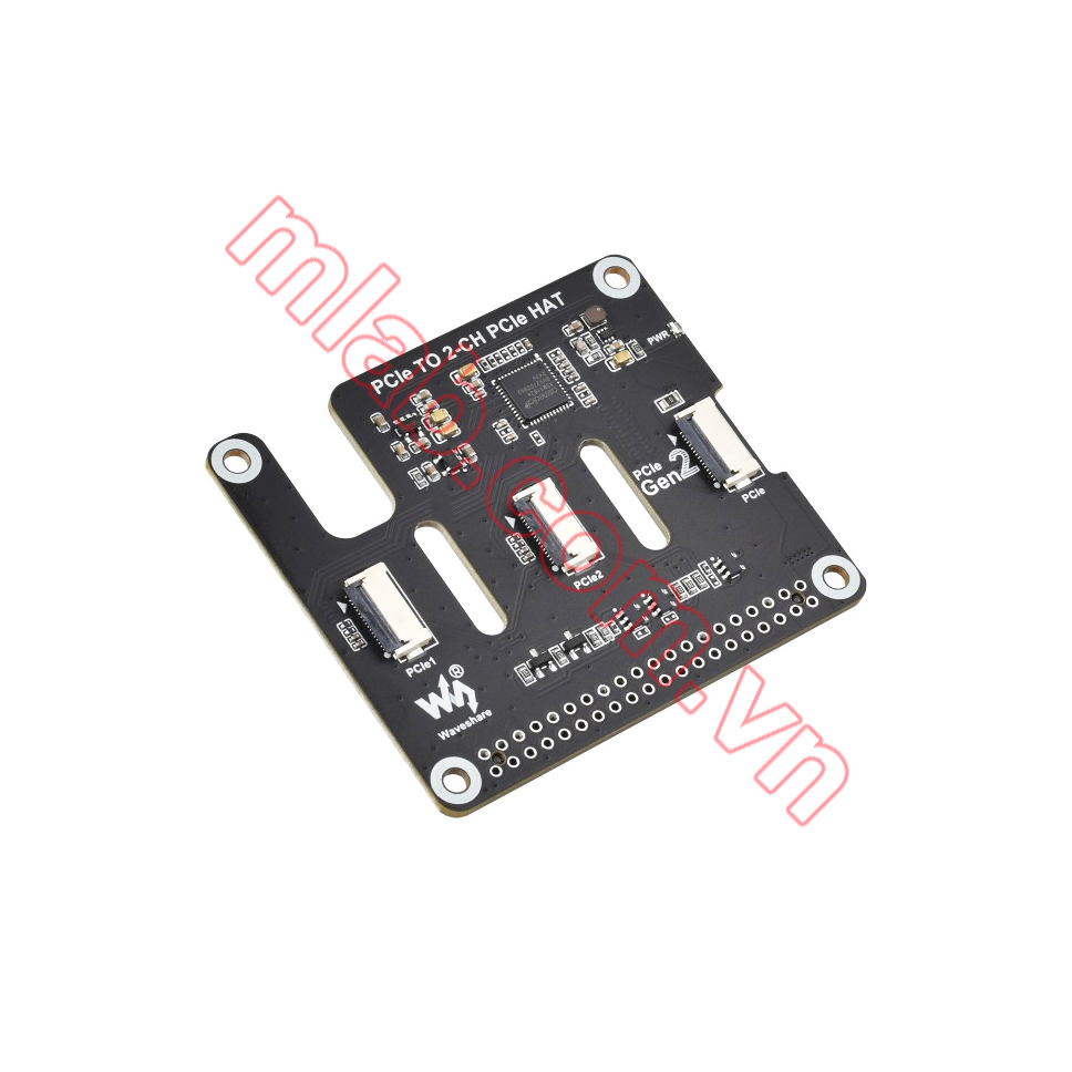 PCIe TO 2-CH PCIe HAT For Raspberry Pi 5