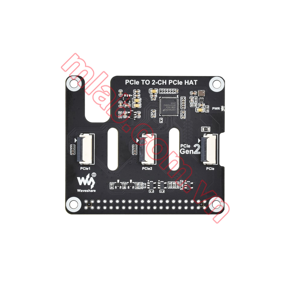 PCIe TO 2-CH PCIe HAT For Raspberry Pi 5