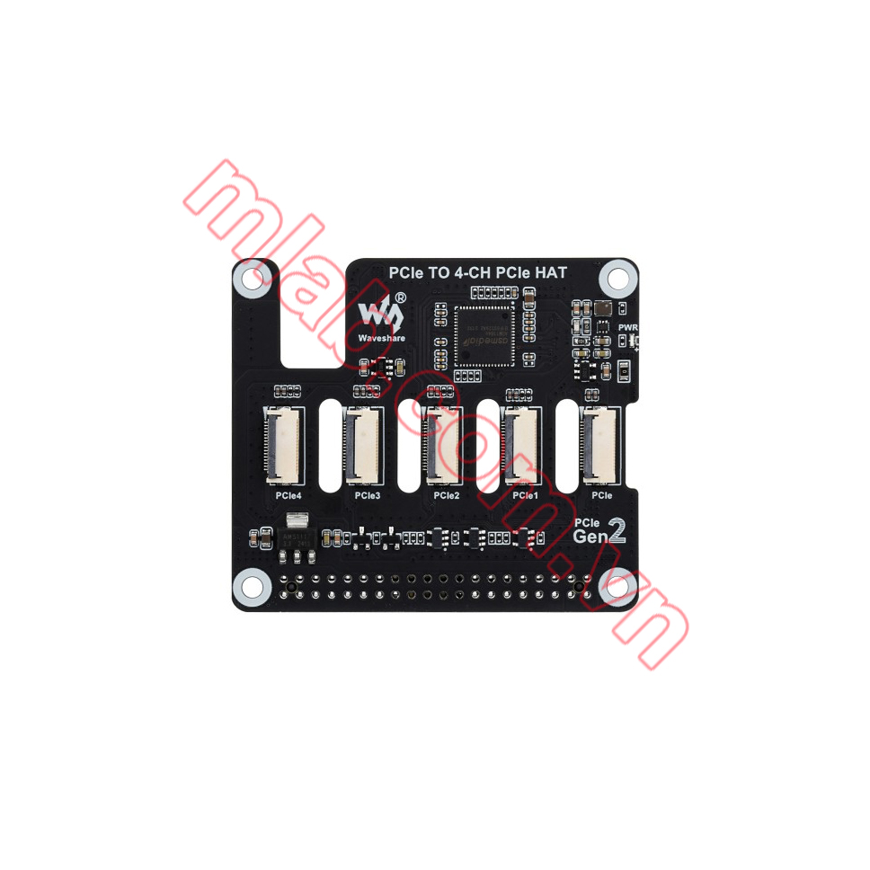 4-Ch PCIe FFC Adapter Board for Raspberry Pi 5, Expands The PCIe Interface Of The Pi 5 To 4-Ch PCIe FFC Connectors, Supports Stacking Multiple PCIe HATs, Raspberry Pi 5 PCIe HAT