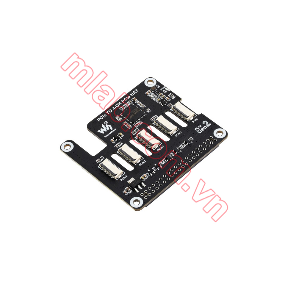 4-Ch PCIe FFC Adapter Board for Raspberry Pi 5, Expands The PCIe Interface Of The Pi 5 To 4-Ch PCIe FFC Connectors, Supports Stacking Multiple PCIe HATs, Raspberry Pi 5 PCIe HAT