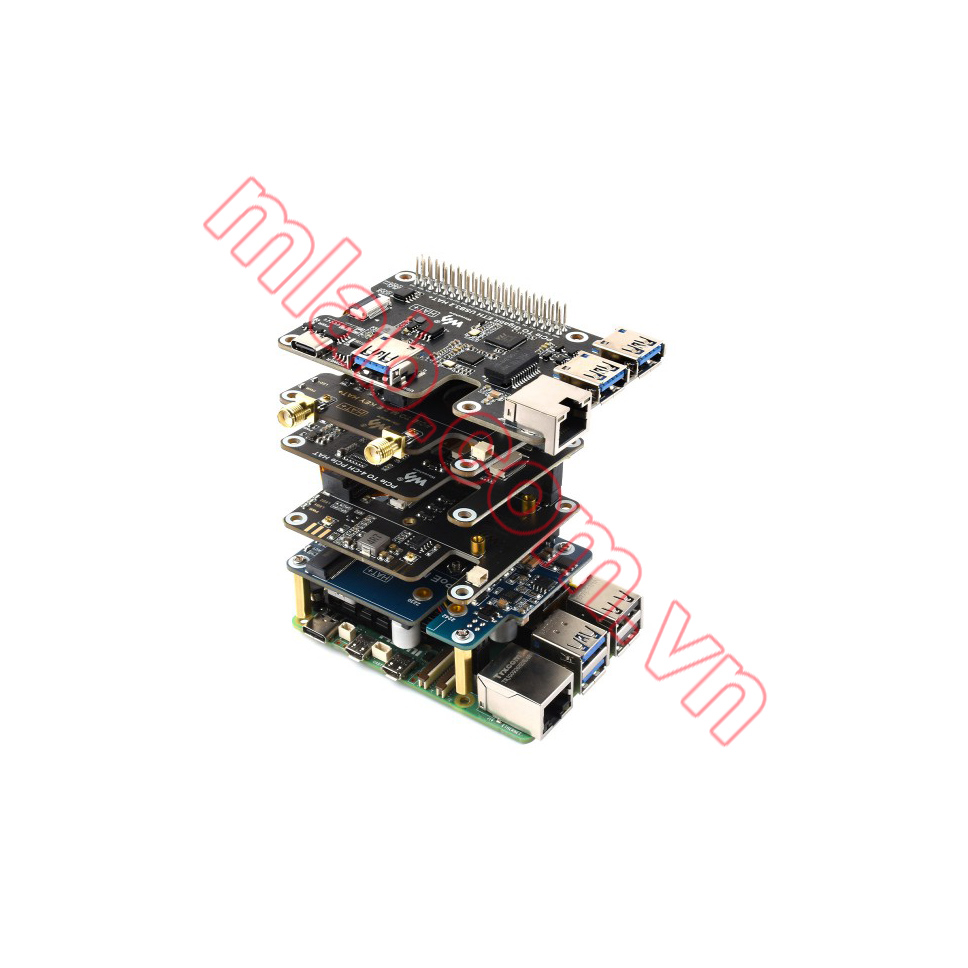 4-Ch PCIe FFC Adapter Board for Raspberry Pi 5, Expands The PCIe Interface Of The Pi 5 To 4-Ch PCIe FFC Connectors, Supports Stacking Multiple PCIe HATs, Raspberry Pi 5 PCIe HAT
