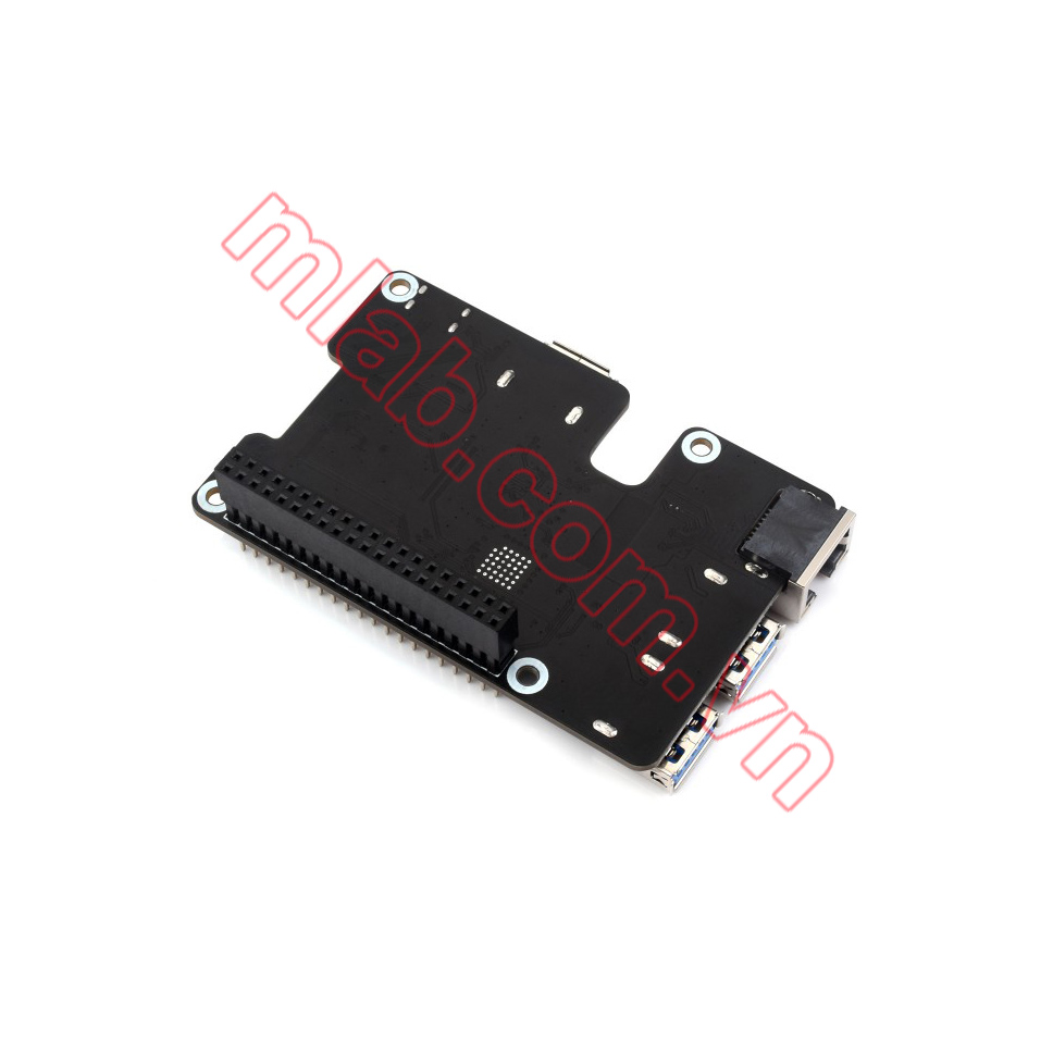 PCIe To Gigabit Ethernet And USB 3.2 Gen1 HAT For Raspberry Pi 5, 3x USB 3.2 Gen1, 1x Gigabit Ethernet, Driver-Free, Plug And Play, Raspberry Pi 5 PCIe HAT