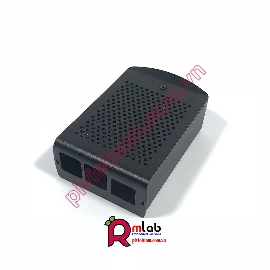 Vỏ hộp Nhôm có Quạt kèm Gá bắt vít dành cho Raspberry Pi 4 Model B (SP38)