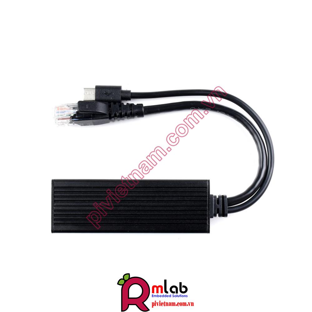 Industrial Gigabit PoE Splitter, Metal Case protection, 5V 2.5A Type-C Out