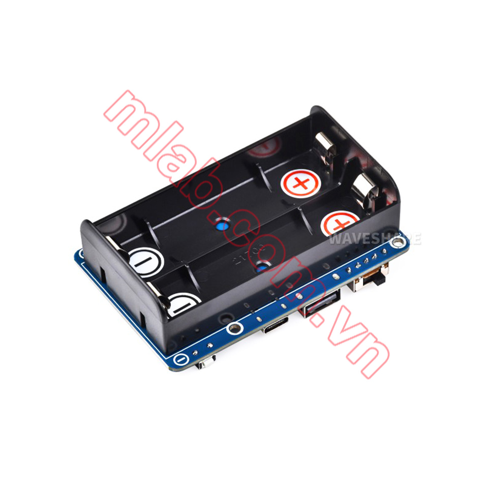 UPS HAT (D) dành cho Raspberry Pi, hỗ trợ 2 cell PIN Li 21700, Pogo Pins Connector