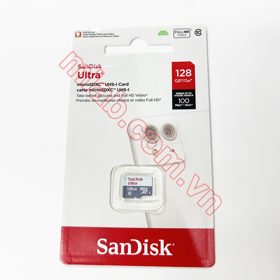 Thẻ nhớ Micro SD class 10 SanDisk Ultra  100MB/s, FULL HD VIDEO (Chọn dung lượng)
