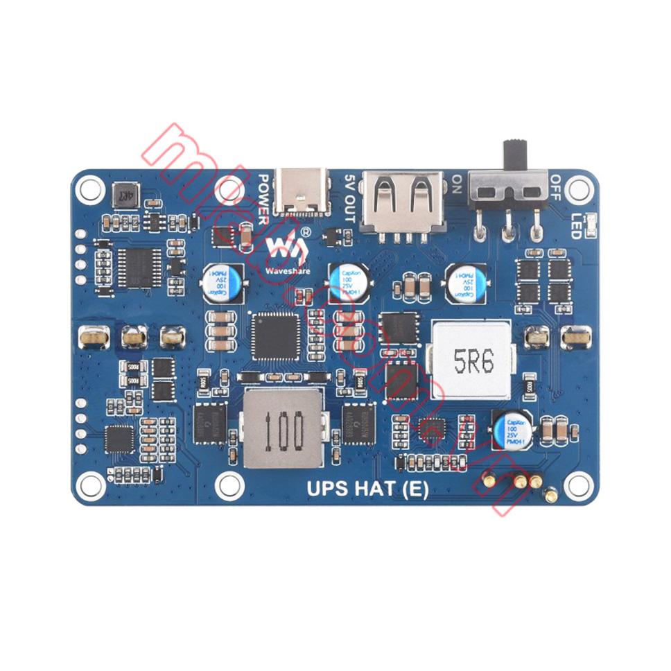 UPS HAT (E) dành cho Raspberry Pi, hỗ trợ 4 cell PIN Li 21700, hỗ trợ sạc nhanh, đầu ra 5V 6A