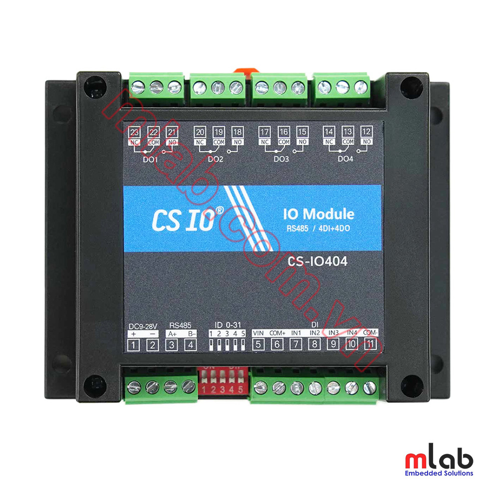 Bộ IO công nghiệp 4-Kênh, 4DI+4DO, RS485 Modbus RTU