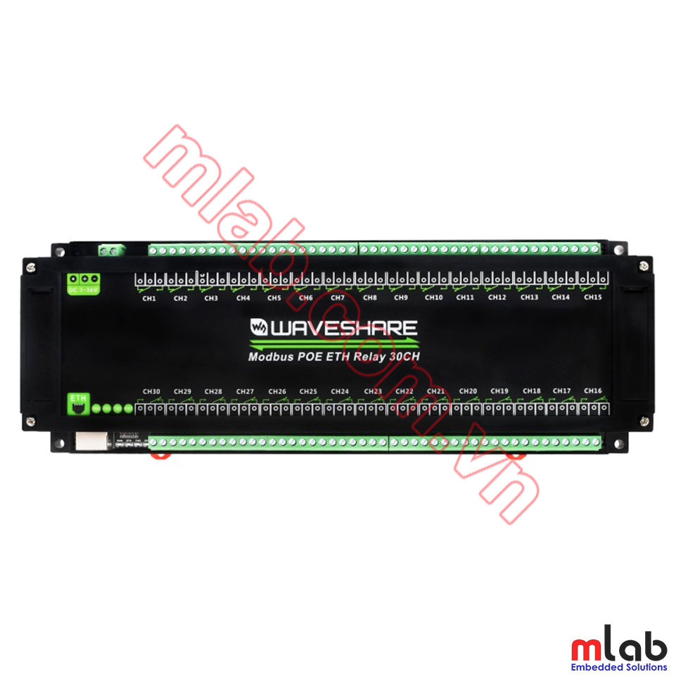 30-Ch Ethernet Relay Module, Modbus RTU/Modbus TCP Protocol, PoE Port Communication, With Various Isolation And Protection Circuits