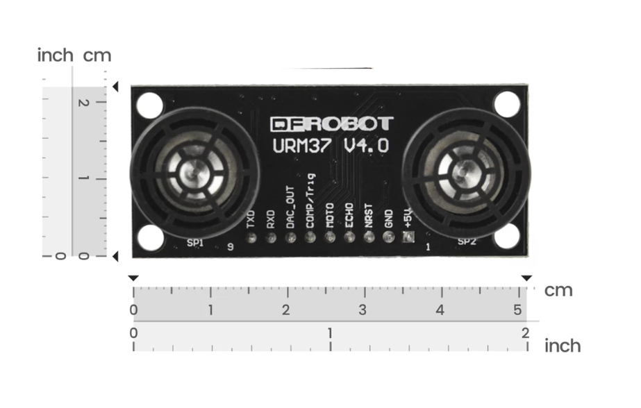 Fermion: URM37 Ultrasonic Distance Sensor Breakout (2～800cm, RS232 / UART)