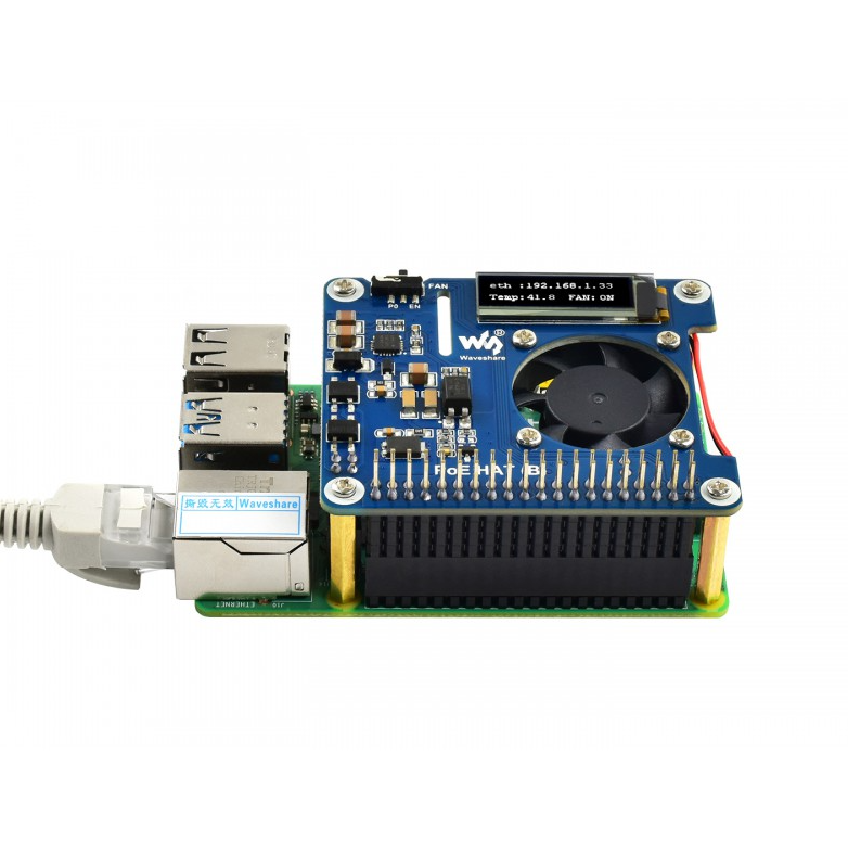 Power over Ethernet HAT (B) for Raspberry Pi 3B+/4B and 802.3af PoE network