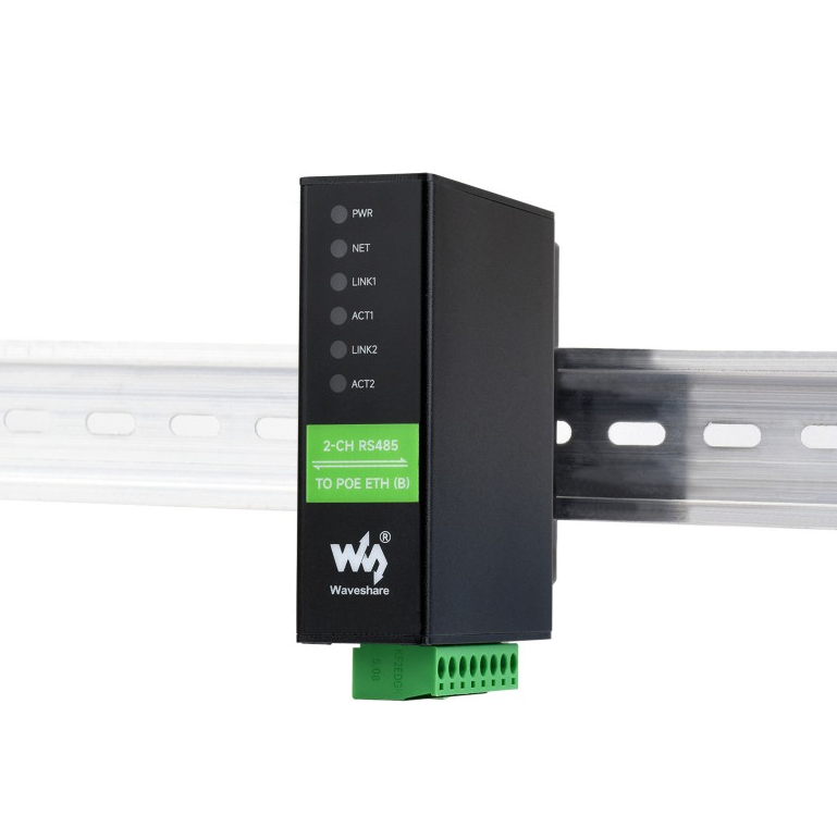 2-Ch RS485 to RJ45 Ethernet Serial Server, Dual channels RS485 independent operation, Dual Ethernet Ports