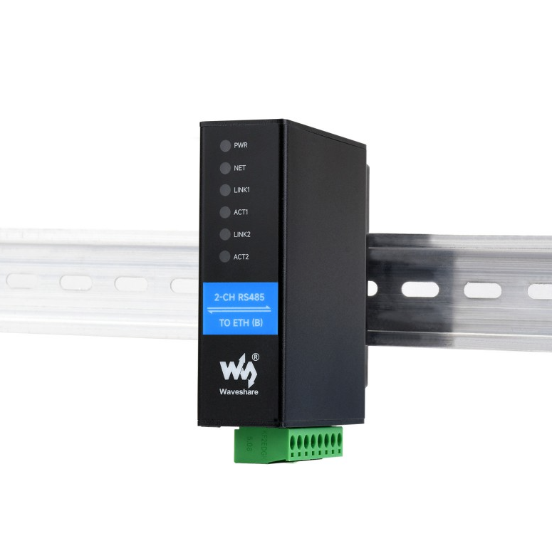 2-Ch RS485 to RJ45 Ethernet Serial Server, Dual channels RS485 independent operation, Dual Ethernet Ports