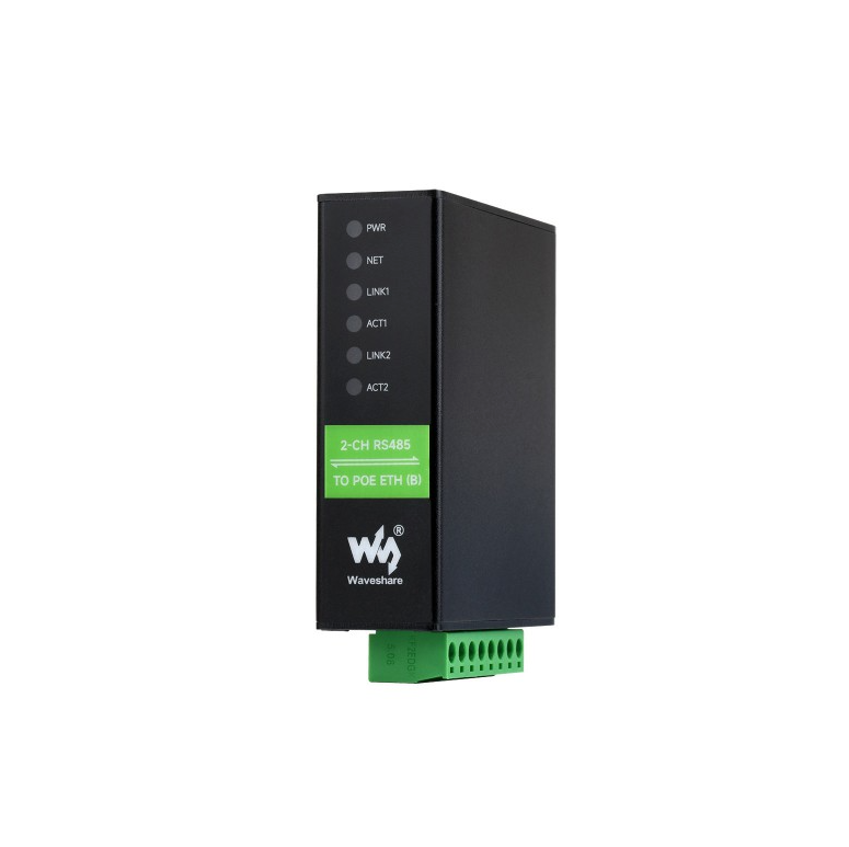 2-Ch RS485 to RJ45 Ethernet Serial Server, Dual channels RS485 independent operation, Dual Ethernet Ports