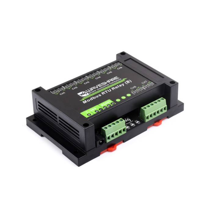 Industrial Modbus RTU 8-ch Relay Module (B) with RS485 Interface, Multi Isolation Protection Circuits, 7~36V Power Supply