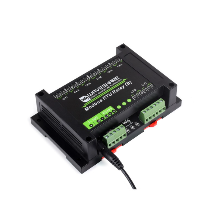 Industrial Modbus RTU 8-ch Relay Module (B) with RS485 Interface, Multi Isolation Protection Circuits, 7~36V Power Supply