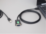 Industrial USB To RS232 Serial Adapter Cable, USB Type A To DB9 Male Port, Original FT232RL Chip, Cable Length 1.5m