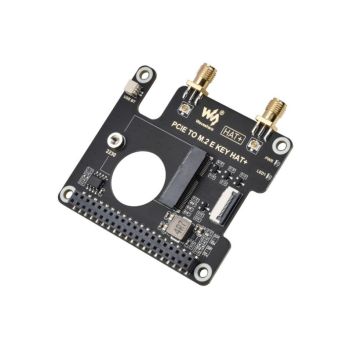 PCIe To M.2 E KEY HAT for Raspberry Pi 5, Compatible With NGFF (M.2 E Key) Wireless NIC, Supports USB Bluetooth Connection, HAT+ Standard, Raspberry Pi 5 PCIe HAT