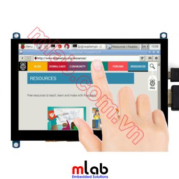 Màn hình LCD 5inch HDMI (H)( phiên bản tối giản), 800x480, cảm ứng điện dung Waveshare